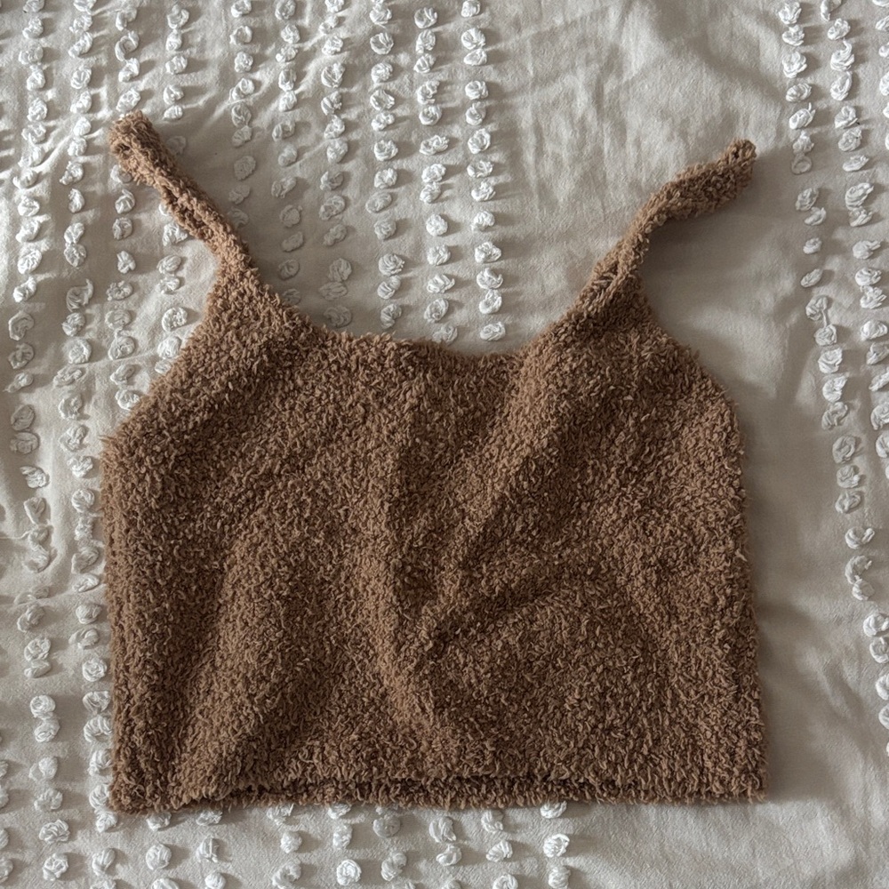 SKIMS Brown Textured Tank Top